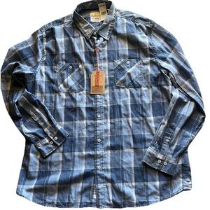 New Weatherproof Vintage Button Down Shirt Men’s XXL Western Grunge Boho Hippie